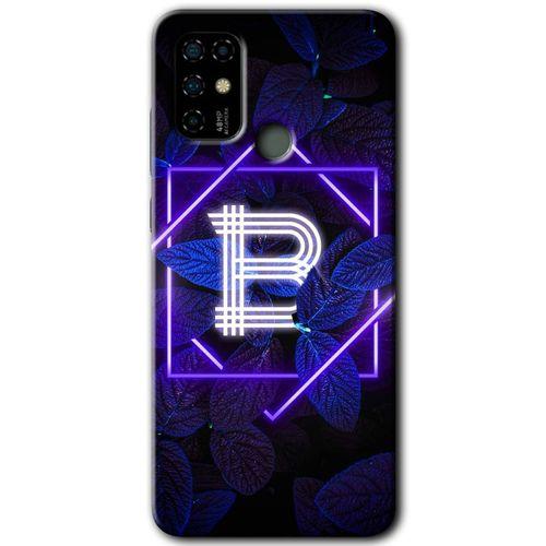 Casper Via F20 Kılıf HD Desen Baskılı Arka Kapak - Dark Neon Yaprak B Harfi