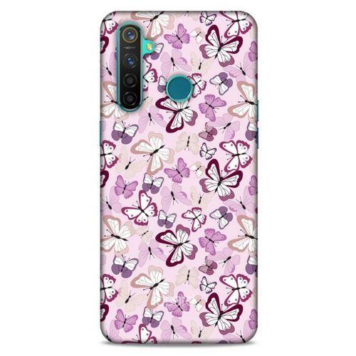Oppo Realme 5 Pro Kılıf Kelebek Etkisi (2) Kabı Mor Beyaz