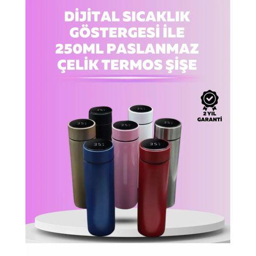Led Sıcaklık Ölçerli 250 Ml Yalıtımlı Termos Şişe