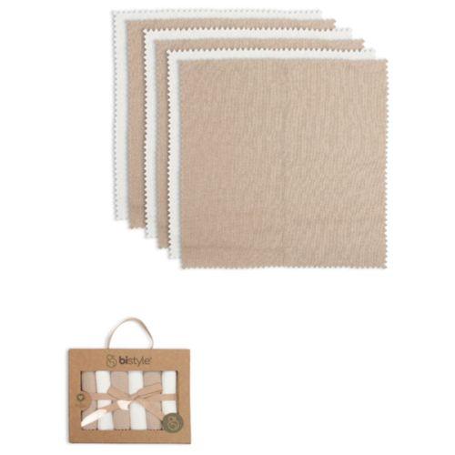 Bistyle Bistyle Colours Kutulu 6lı Penye Mendil 20x20 90161 Ekru Kahve