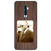 Oppo Reno 2z Kılıf Atatürk (28) Arka Kapak Kahve Tahta