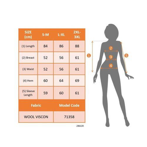 Kadın Uzun Kollu Balıkçı Yaka Asimetrik Kesim Detaylı Yün Viskon Bluz