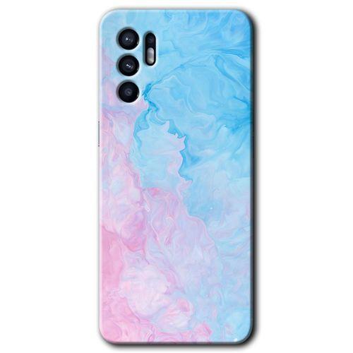 Potkal Hediye Fabrikası Oppo Reno 6 Kılıf HD Desen Baskılı Arka Kapak - Blue Art