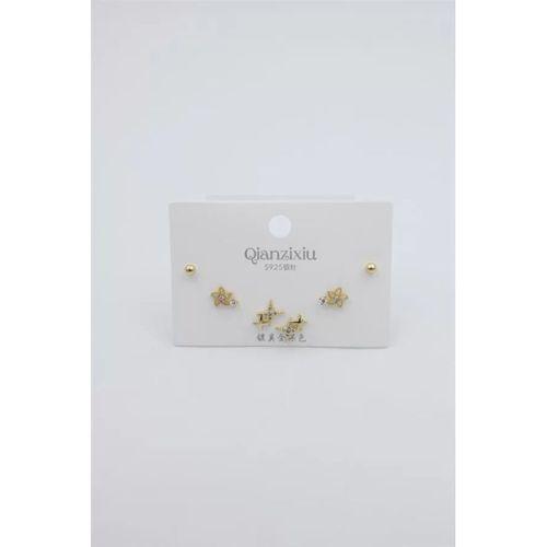 Çoklu Set Küpe - Altın