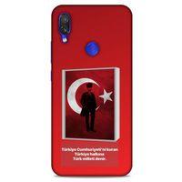 Xiaomi Redmi Note 7 Kılıf Atatürk (4) Koruma Kılıfı Kırmızı
