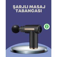 Sporcu Kas Masaj Tabancası 6 Kademe Güçlü Titreşim 4 Başlık Şarjlı Masaj Aleti