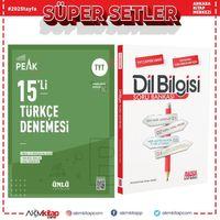 Ünlü Yayıncılık TYT Türkçe Best Peak 15 li Denemesi ve AKM Dil Bilgisi Soru Bankası Seti 2 Kitap