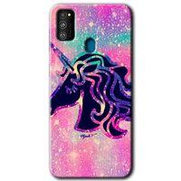 Samsung Galaxy M21 HD Baskılı Kılıf + 9D Tam Ekran Koruyucu - Unicorn Kristal