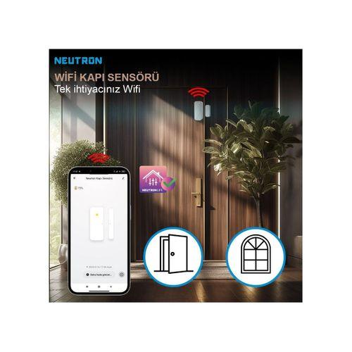 Neutron NTL-MC-02WBM Kapı Titreşim Ve Darbe Sensörlü Manyetik Kontak WİFİ
