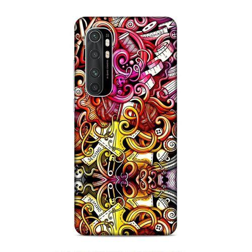 Xiaomi Mi Note 10 Lite Kılıf Orgucu Doodle Arka Kapak Silikon Koruma Full Koruyucu