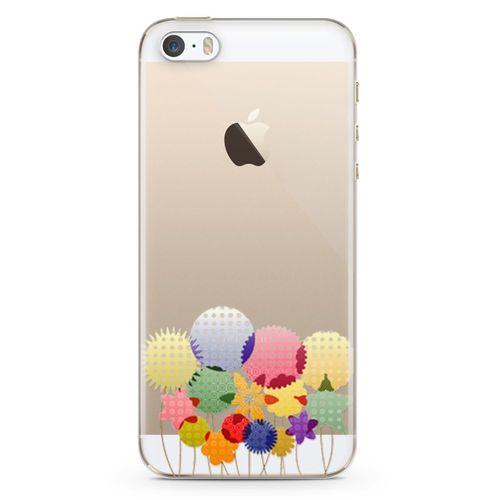 Apple iPhone 5s Kılıf Konfeti Yıldızlar Arka Kapak Koruma Desenli Full Koruyucu