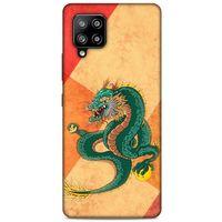 Samsung Galaxy A12 Kılıf Dragons (24) Darbe Emici Kılıf Tatoo Yeşil Ejderha