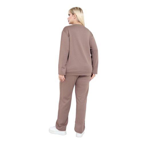 Melsay Butik Büyük Beden Vizon Modal Kadın Eşofman Takımı