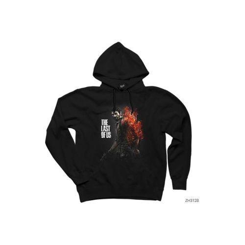 The Last of Us Fire Siyah Kapşonlu Sweatshirt Hoodie