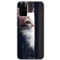 MRCİLETİSİM MRCİLETİSİM Samsung Galaxy S20 Plus Kılıf HD Desen Baskılı Arka Kapak + Temperli Cam - Kedi Bakışı