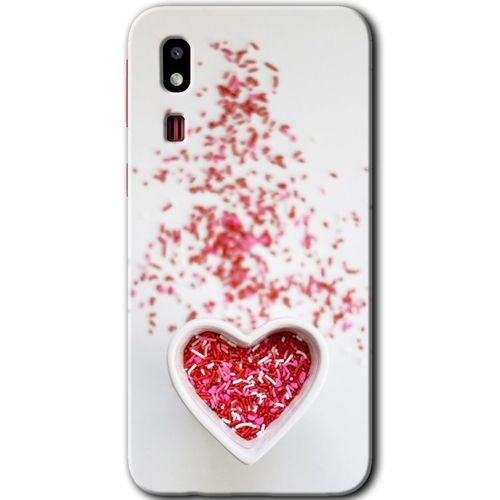 Potkal Hediye Fabrikası Samsung Galaxy A2 Core Kılıf HD Desen Baskılı Arka Kapak - Kalpli Şekerleme