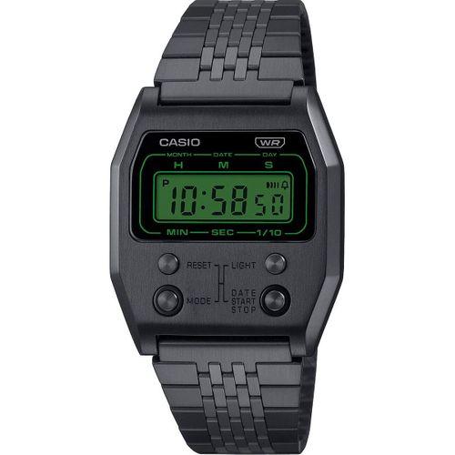 Casio A1100B-1DF Retro Quartz Dijital Siyah Yeşil Kadran 35 mm Erkek Kol Saati