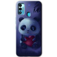 Tecno Spark 7T Kılıf HD Desen Baskılı Arka Kapak - Bebek Panda + Kırılmaz Cam