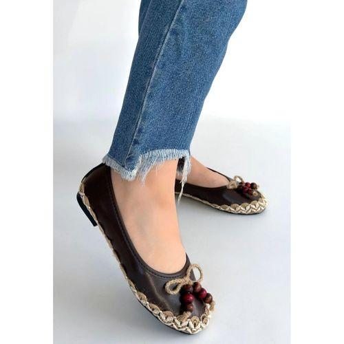 Ilwe Kahverengi Cilt Babet Ayakkabı