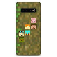 Lopard Samsung Galaxy S10 Plus Uyumlu Kılıf PiXel (14) Lansman Kılıf Minecraft Karakterleri