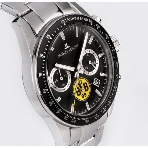 Jacques Lemans JL.BVB-06 Quartz Çelik Gri Siyah Kadran 10 ATM 42 mm Erkek Kol Saati