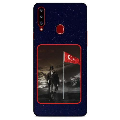 Samsung Galaxy A20s Kılıf Atatürk (40) Fit Silikon Kılıf Gece Yıldızlar