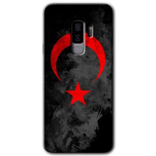 Potkal Hediye Fabrikası Samsung Galaxy S9 Plus HD Baskılı Kılıf + 9D Tam Ekran Koruyucu - Black Ayyıldız
