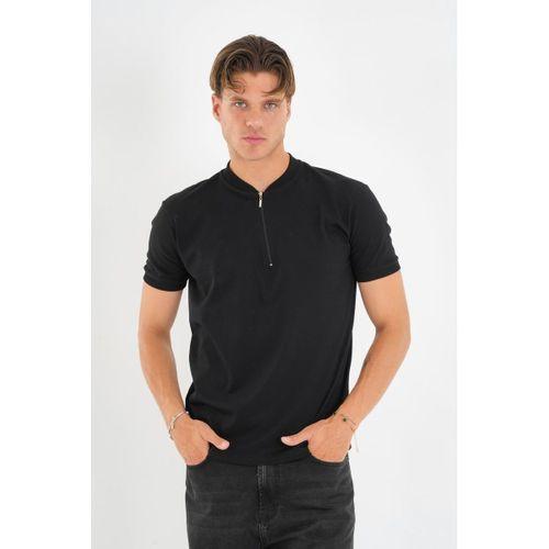 ALEXANDERGARDI Fermuarlı Yaka Detaylı Erkek T-shirt