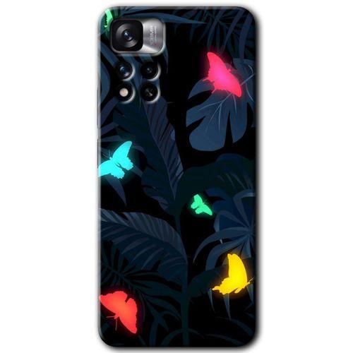 MRCİLETİSİM Xiaomi Redmi Note 11 Pro Plus 5G Kılıf HD Desen Baskılı Arka Kapak+Temperli Cam - Lighter Butterfly