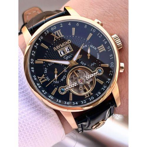 Raymond Nişan Ve Damatlara Özel Deri Kordon 2 Yıl Garantili Otomatik Erkek Kol Saati+Bileklik RMD.M2