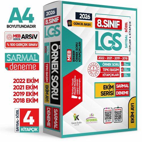 2026 8 Sınıf LGS Ekim Ayı MEB Örnek Soru Tıpkı Basım 4lü Sarmal Deneme Paketi Video/PDF Çözümlü