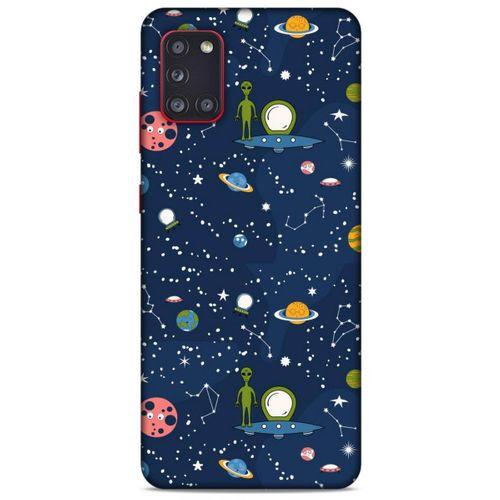 Samsung Galaxy A31 Uyumlu Kılıf Mavi Delisi (25) Antişok Kapak Space