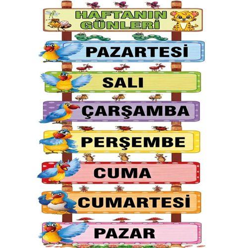 Dekota Üstüne Uv Baskı 33X43cm 2mm Sınıf İçi Pano Haftanın Günleri