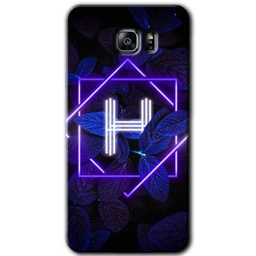 Potkal Hediye Fabrikası Samsung Galaxy Note 5 HD Baskılı Kılıf + 9D Tam Ekran Koruyucu - Dark Neon Yaprak H Harfi