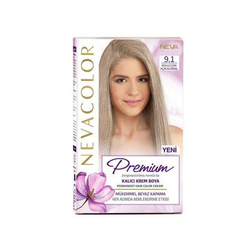 Nevacolor Premium Kalıcı Krem Set Boya 9.1 Küllü Çok Açık Kumral Preset