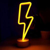 Neon Işıklı Şimşek Lamba Usb+pil