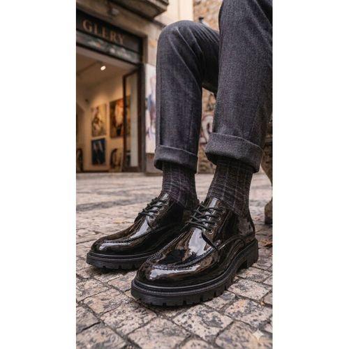 BA0237 Bağcıklı Rugan Klasik Yüksek Taban Casual Erkek Ayakkabı