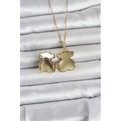 316L Çelik Zincir Gold Renk Ayıcık Model Açılabilir Kadın Kolye