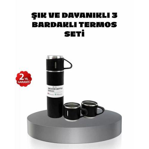 500 Ml Paslanmaz Çelik Termos Seti – Sızdırmaz, Vakumlu, Isı Koruma Özellikli, Taşınabilir Termos