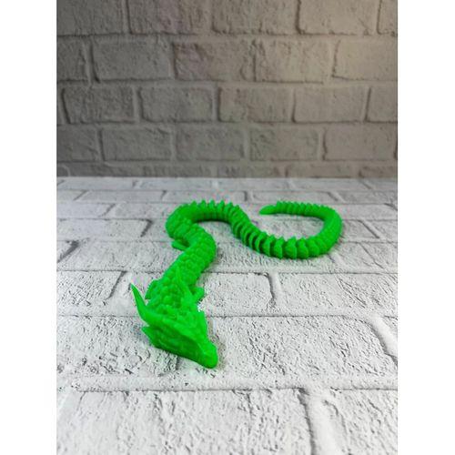 Hareketli Yeşil Ejderha Figür Uzun Gövdeli Koleksiyonluk Tasarım