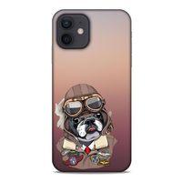 Animax Pilot Bulldog Apple iPhone 12 Kılıf Desenli Silikon