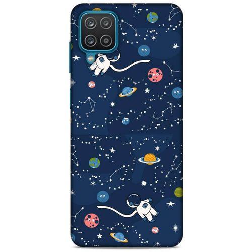 Samsung Galaxy A12 Uyumlu Kılıf Mavi Delisi (21) Koruyucu Kapak Uzay