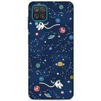 Samsung Galaxy A12 Uyumlu Kılıf Mavi Delisi (21) Koruyucu Kapak Uzay
