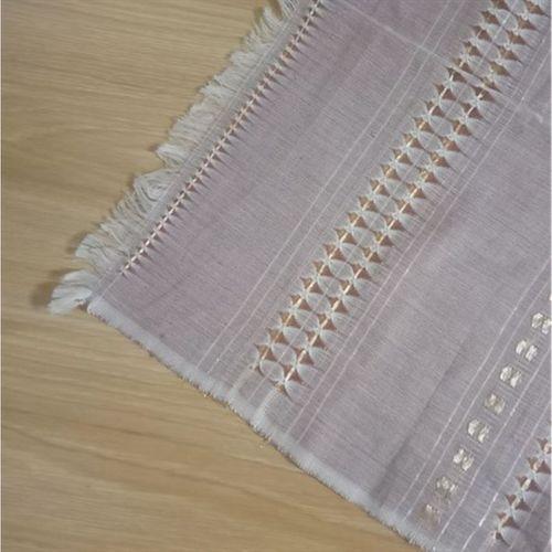 Bej Renkli Nakışlı Runner,Sehpa Örtüsü 45X138Cm
