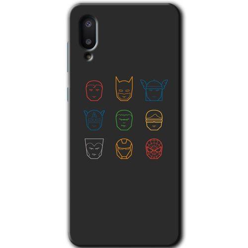 MRCİLETİSİM Samsung Galaxy A02 Kılıf Baskılı Kapak - Avengers Minimalism + 5D Tam Kaplayan Cam