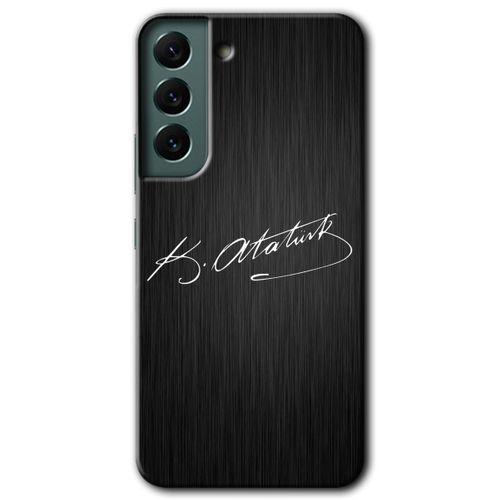 Galaxy S22 Plus Kılıf HD Desen Baskılı Arka Kapak - İmza Atatürk + Kırılmaz Cam