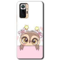 MRCİLETİSİM Xiaomi Redmi Note 10 Pro Kılıf Kapak - Sevimli Baykuş +Hayalet Ekran Yandan Gözükmez