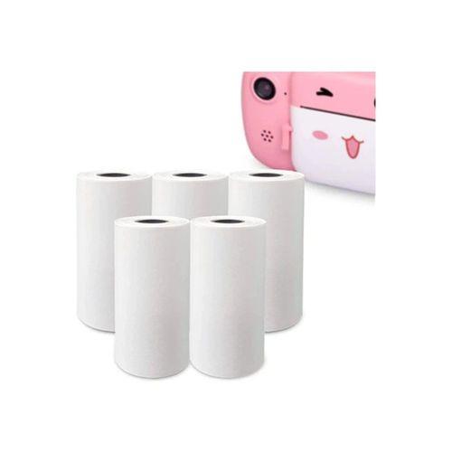 Çocuk Kamera Baskı Kağıdı, 5’li Rulo 57x25mm Çekirdekli Fotoğraf Baskı Termal Kağıt Rulo