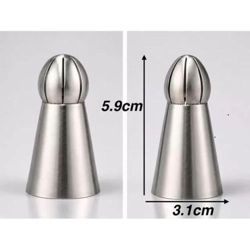 5'li Profesyonel Rus Top Duy Ucu Seti – 5.9 Cm Büyük Boy Paslanmaz Çelik Krema Sıkma Ve Fırfır Uçları