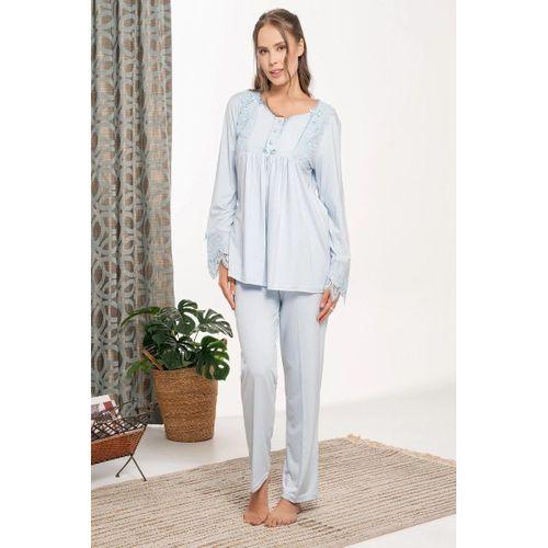 Bone 6109 Dantel Detaylı Sabahlıklı Lohusa Pijama Takımı